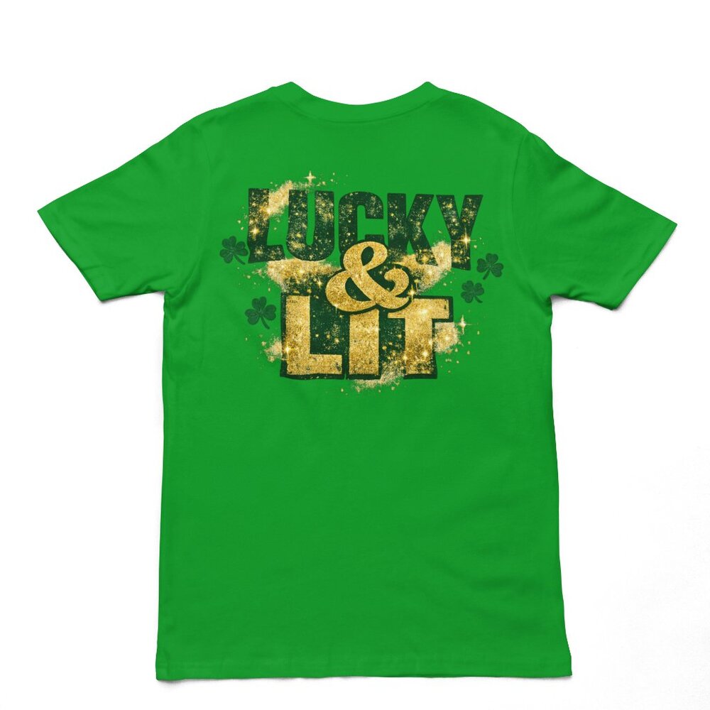 Lucky & Lit St. Patrick’s Day Shirt – Funny Irish Drinking Party Tee,